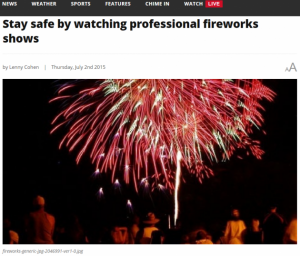 Stay safe by watching professional fireworks shows
